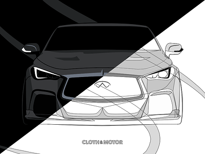Infiniti Q60 Process artwork automotive car illustration infiniti poster q60