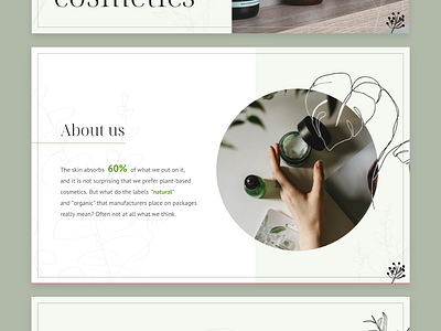 The concept of presentation of organic cosmetics beauty cosmetics design graphic design organic presentation ui ux web webdesign