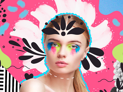 Fashion Collage beautiful color digital art eyes fashion model trend
