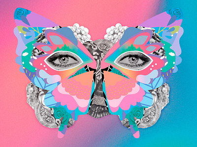 Butterfly for HP alexiacas collage design digital fashion flowers hp illustration peruvian vector