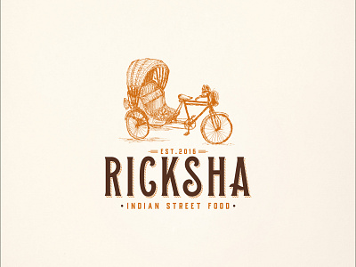 Logo Ricksha Street Food a logo design branding drawing food and drink handmade indian logo design logodesign rickshaw sketch street