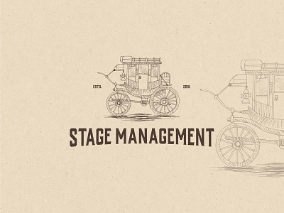 Logo for Stage Management a logo design brand branding drawing hand drawn illustration logo logodesign retro sketch stage stagecoach vintage