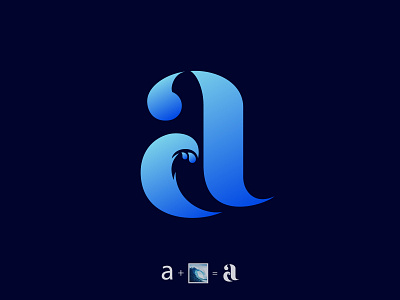 Letter a Ocean Wave logo