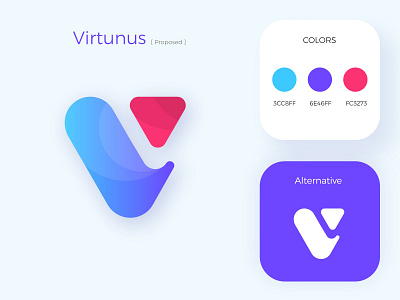 Virtunus Proposed Logo branding design happy illustration logo ui vector