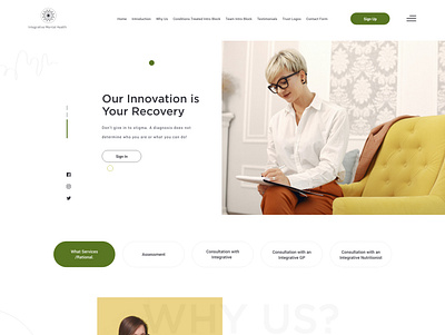 Integrative Mental Health HOMEPAGE design mentalhealth mockup physician ui webdesign website website design