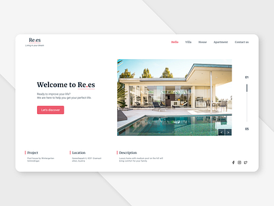 Real Estate Landing Page design minimal ui ux web website