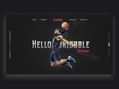 Hello Dribbble basketball black design first shot hello dribbble minimalism pink sport ui