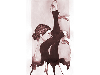 balerine black dancer girl graphic art illustration illustration art ink