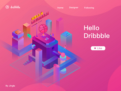 Hello Dribbble design illustration ui 插图 设计