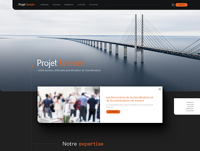 Projet linéaire — Home page dark theme design homepage ui ux webdesign wordpress