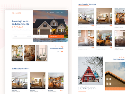 Real estate website UI