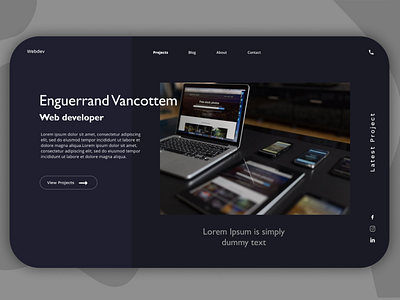 Portfolio website UI dark dark theme dark ui design minimal modern simplicity ui ux ux design web web design website