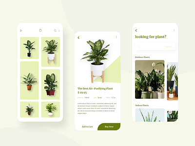 Plant shop app UI