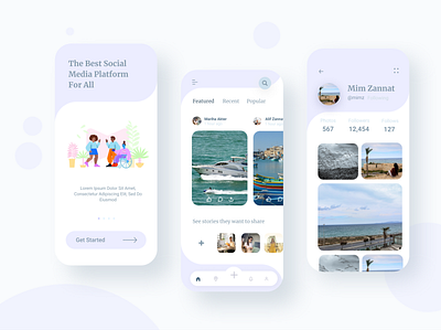 Social Image sharing app UI app app design branding clean color concept design minimal minimalist modern simplicity social ui ux ux design