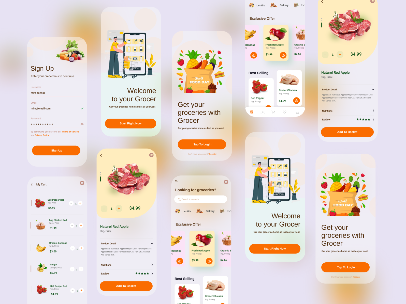 Grocery Delivery App by Zannat Mim on Dribbble