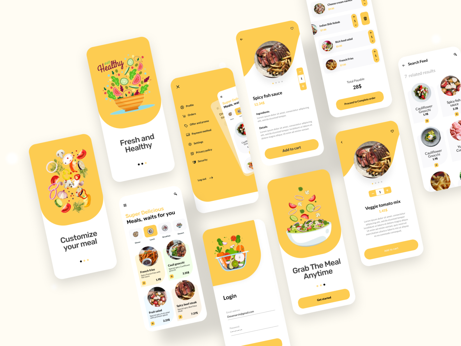 Food delivery app by Zannat Mim on Dribbble