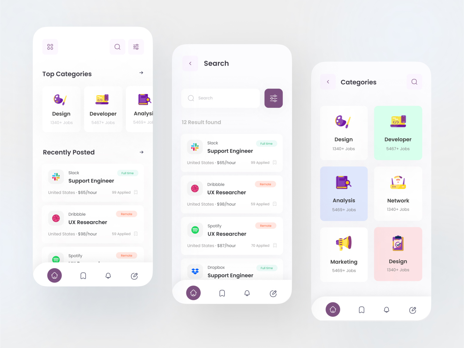 Zoofy - Job searching app by Zannat Mim on Dribbble