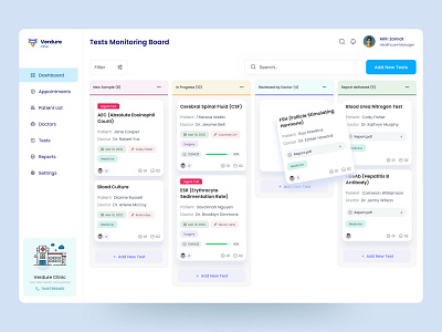 Clinic Management Kanban Board