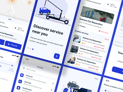 Auto Garage - Workshop Mobile App UI Kit Figma