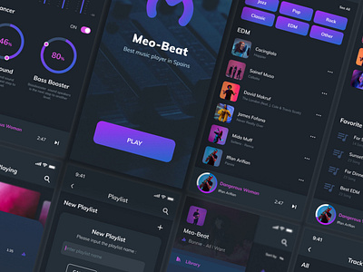 Meo Beat - Music Mobile App UI Kit Figma