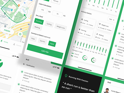 Faster - Running Mobile App UI kit Figma