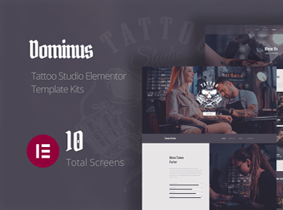 Dominus - Tattoo Studio Elementor Template Kits agency art barbershop creative design elementor illustrator interior photography portfolio studio tattoo template template kit ui videography web