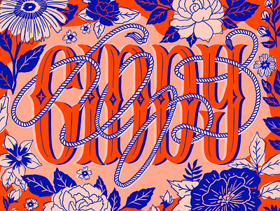 Giddy Up country cowboy cowgirl design floral flower pattern giddy up illustration kacy musgraves lettering lettering art lettering artist rope typography western yeehaw