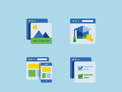Product Icons app browser icons illustrations image learning product quizz responsive