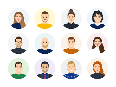 Avatars avatars characters faces illustration man people vector woman