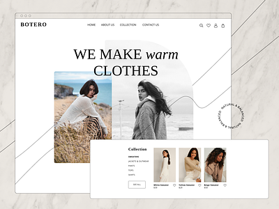 Warm Clothes Online Shop balanced clothes cozy landing page natuarl online shop sweater warm weather web page