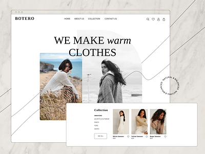 Warm Clothes Online Shop balanced clothes cozy landing page natuarl online shop sweater warm weather web page