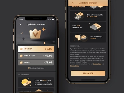 VIP System banner coin crown dialog entrance gold in app purchase ios membership plus recharge vip