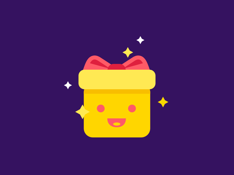 Jumping gift box animation app branding button gift logo love star ui