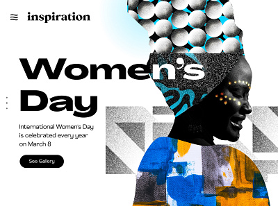 Women’s Day UI Concept - Imagine a Better Future black design design typography ui ux vibrant website