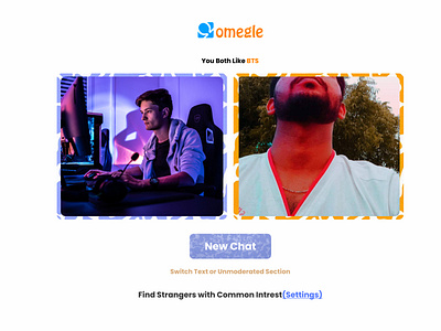 Omegle redesign design omegle omegle redesign redesign typography ui ux vector