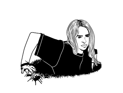 Portrait Of Billie art billie eilish black design illustration illustrator portrait spiders vector