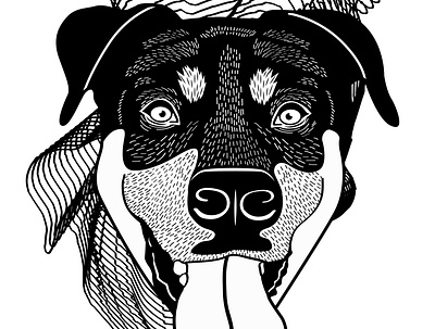 Portrait Of Kawanis art black blackandwhite design dog doggy dogportrait illustration illustrator portrait vector