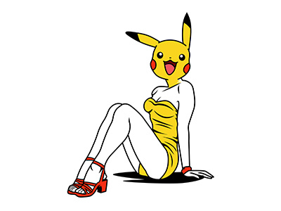 Pikachu La Diva art burlesque illustration pikachu pokemon