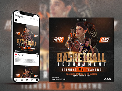 Sport flyer or banner template tournament