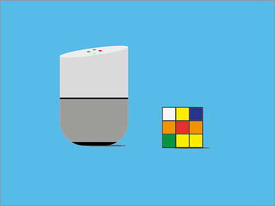 Entertainment design entertainment googlehome illustration illustrator minimalist play rubiks cube vector
