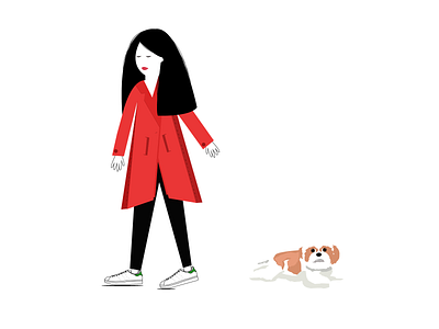 Me & My Dog dog illustrator me red