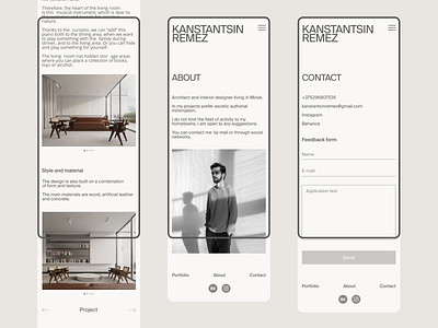 Site-portfolio for architect, part 2 architect design landing page mobile design portfolio portfolio site product design sepia swiss gird typography ui ux ux ui web web design web ui website design