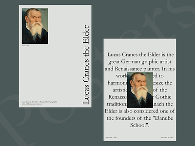 Lucas Cranes the Elder, posters design graphic design typography ui web