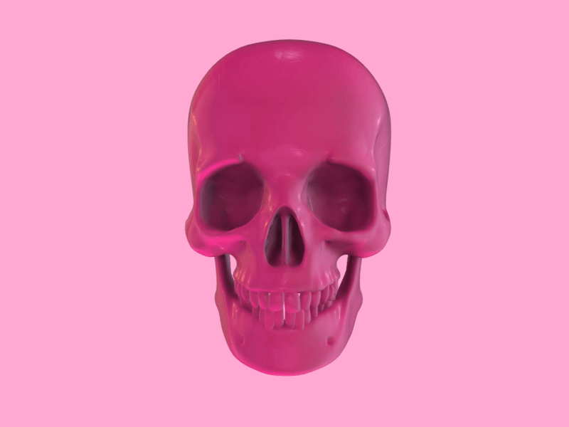 Gummy skul after effects concept element3d loop motion motion design motion graphics pink skull