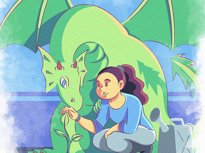 Camila & Dragon design illustration vector