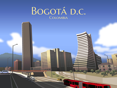 Bogota Postal design illustration vector