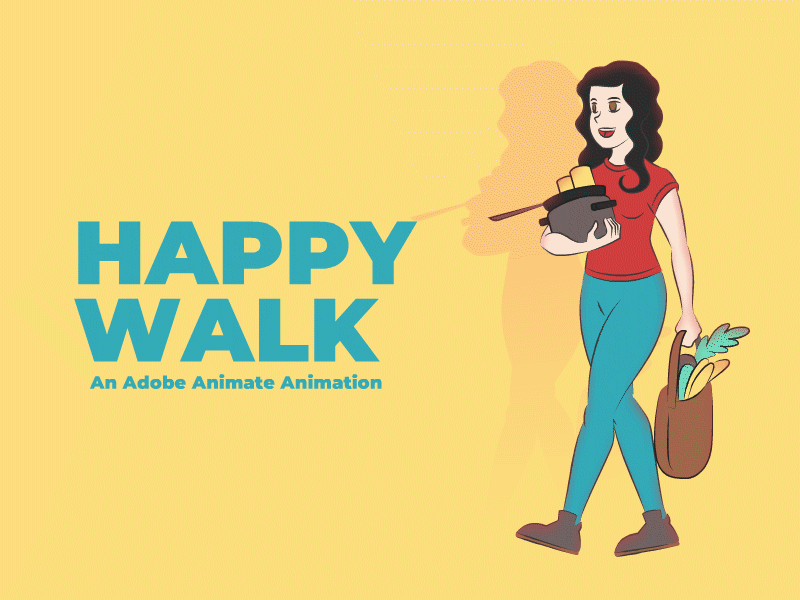 Happy Walk Actually animation design illustration vector