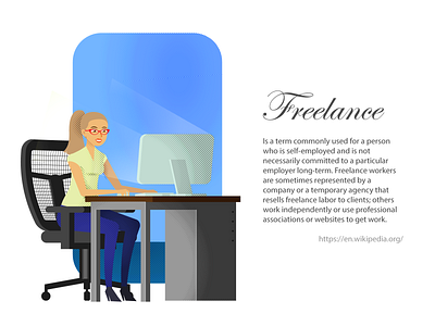 Freelance design flat illustration vector website