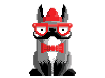 Hipster dog dibujo dog drawing glasses hipster illustration moustache perro pixel pixel art