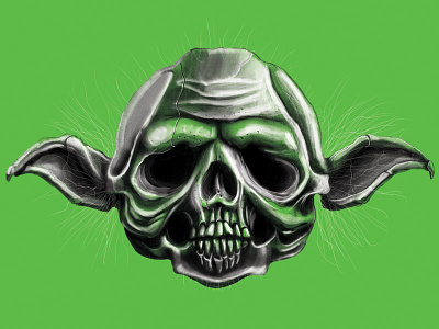 Yoda fanart illustration skull star wars yoda